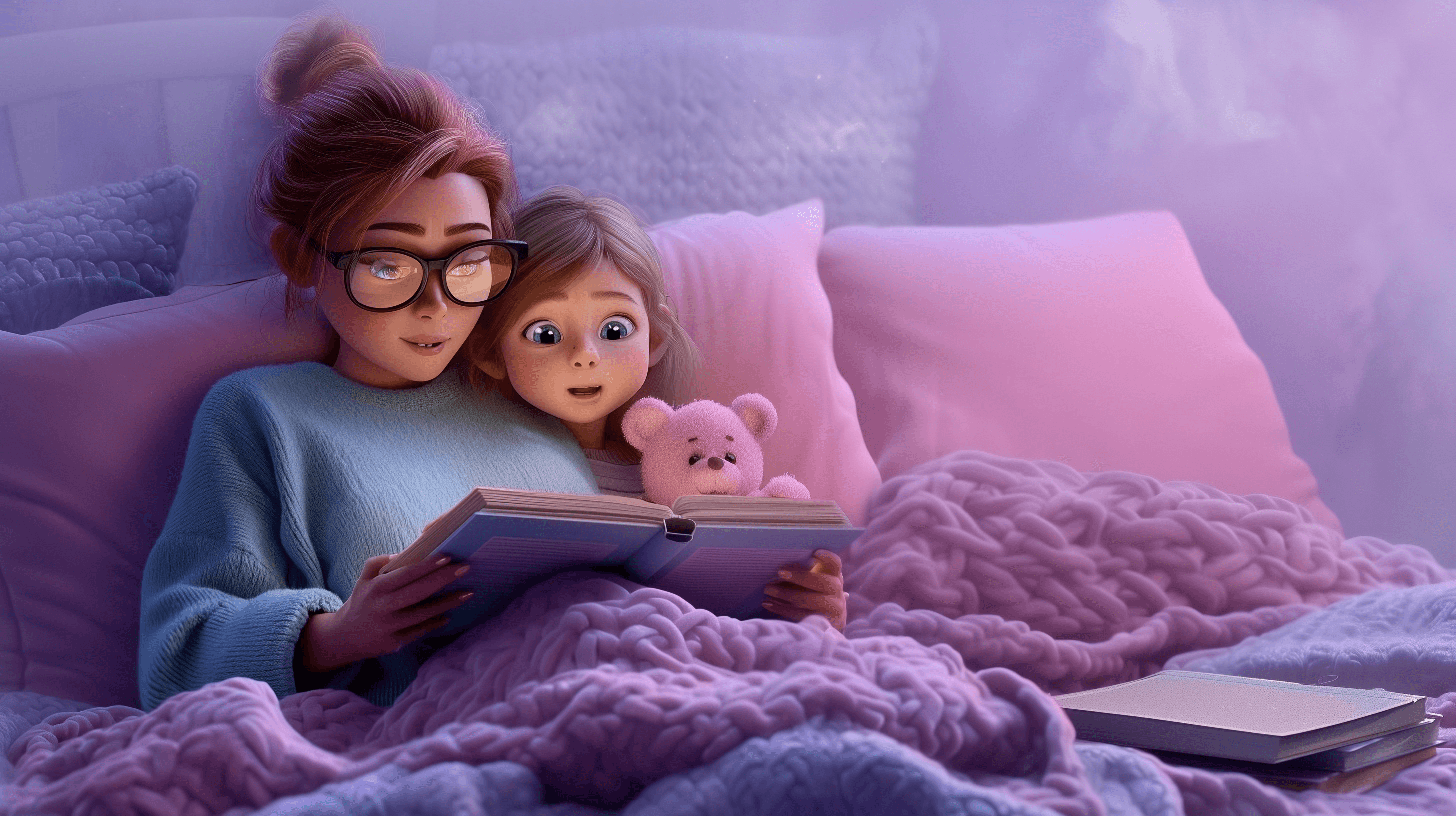 Parent and child reading together